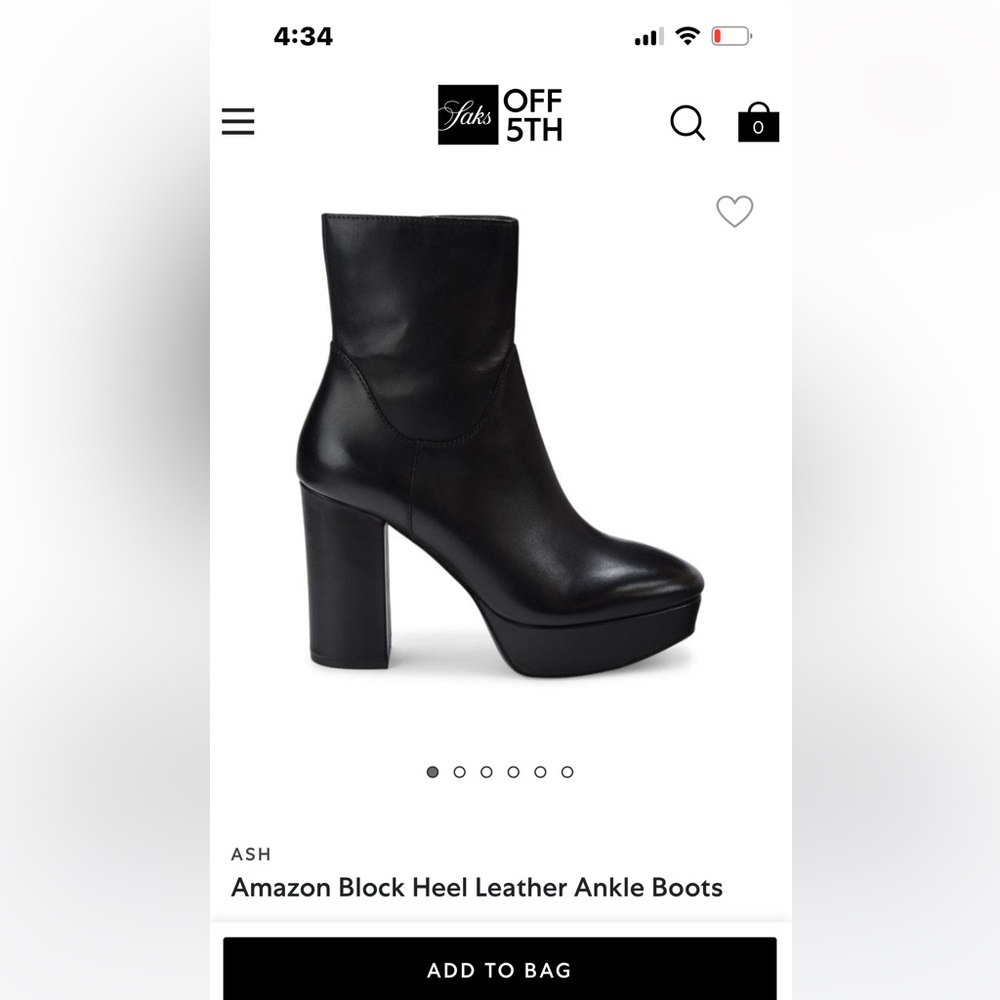 Ash Amazon Black Platform Block Heel Bootie Size 5 - image 6